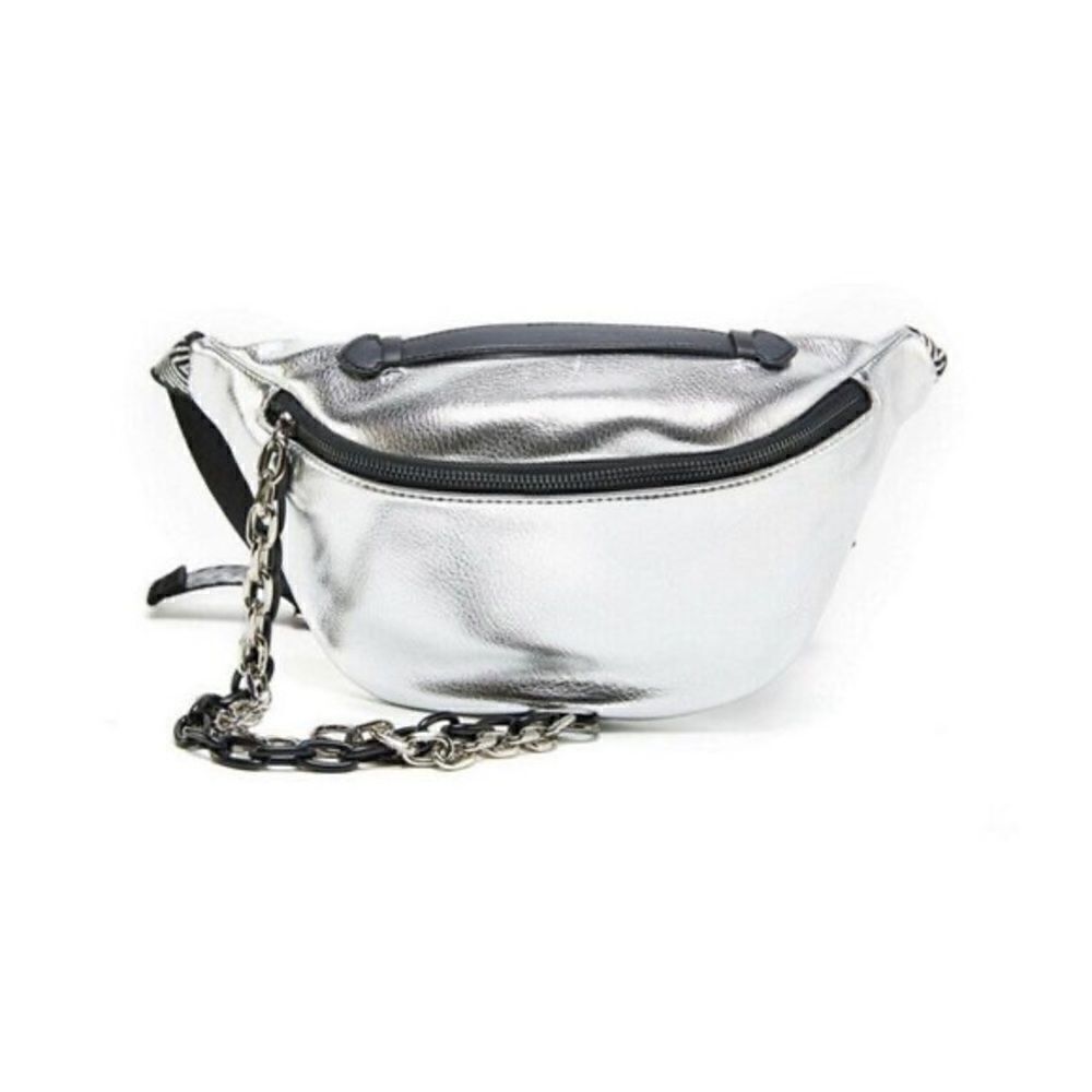 NWT Like Dreams Belt Bag Silver Tone Chain Medium Size